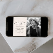 Modern Edge Cream Photo Afstuderen Aankondiging