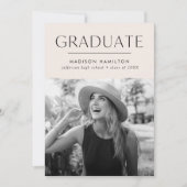 Modern Edge Cream Photo Afstuderen Aankondiging (Voorkant)