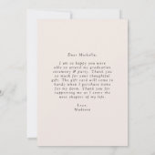 Modern Edge Cream Photo Afstuderen Bedankkaart (Achterkant)