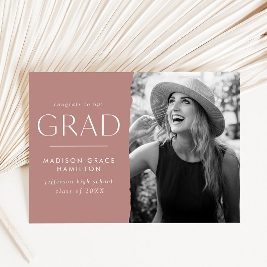 Modern Edge Dusty Roos Photo Afstuderen Aankondiging