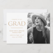 Modern Edge Gold Photo Afstuderen Aankondiging (Voorkant)