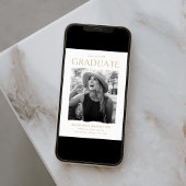 Modern Edge Gold Photo Afstuderen Aankondiging