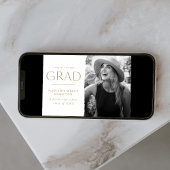Modern Edge Gold Photo Afstuderen Aankondiging