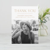 Modern Edge Gold Photo Afstuderen Bedankkaart (Staand voorkant)