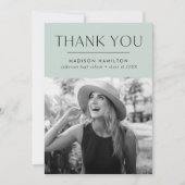 Modern Edge Mint Photo Afstuderen Bedankkaart (Voorkant)