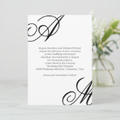 Modern Edge Monogram Weddenschap Kaart (Staand voorkant)