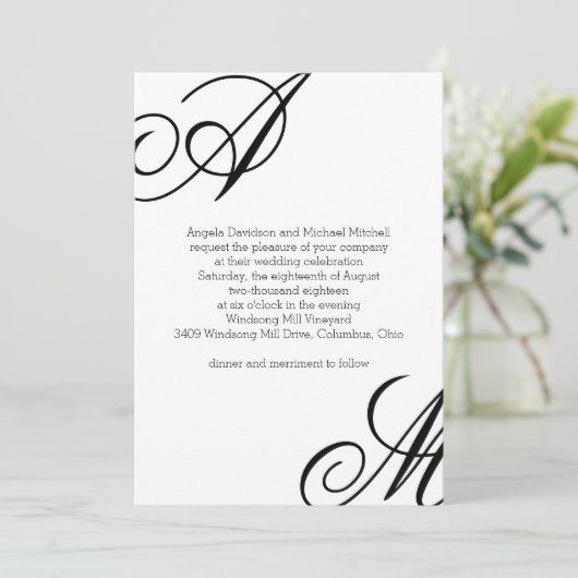 Modern Edge Monogram Weddenschap Kaart (Staand voorkant)