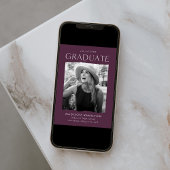 Modern Edge Paars Photo Afstuderen Aankondiging
