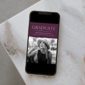 Modern Edge Paars Photo Afstuderen Aankondiging