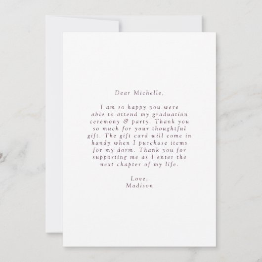 Modern Edge Paars Photo Afstuderen Bedankkaart (Achterkant)