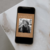 Modern Edge Toffee Photo Afstuderen Aankondiging