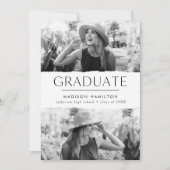 Modern Edge White 2 Photo Afstuderen Aankondiging (Voorkant)