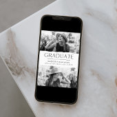 Modern Edge White 2 Photo Afstuderen Aankondiging