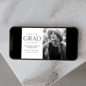 Modern Edge White Photo Afstuderen Aankondiging