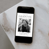 Modern Edge White Photo Afstuderen Aankondiging