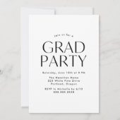 Modern Edge White Photo Graduparty Kaart (Achterkant)