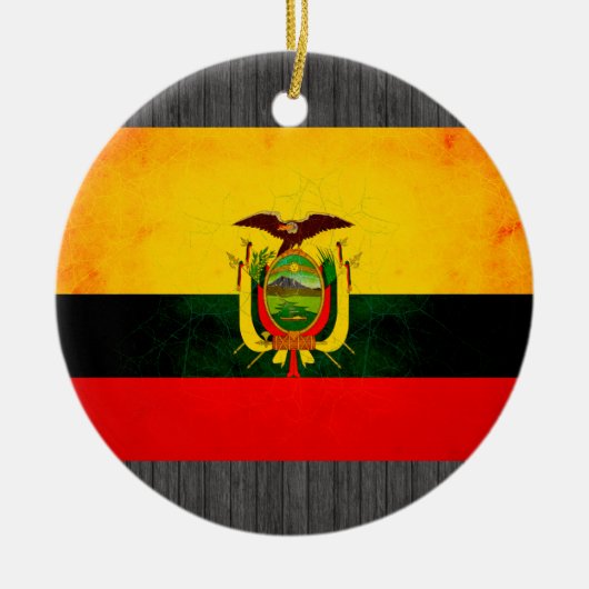 Modern Edgy Ecuadorean Flag Keramisch Ornament (Voorkant)