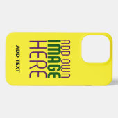 MODERN EDITABLE BRIGHT YELLOW IMAGE TEXT TEMPLATE iPhone HOESJE (Achterkant horizontaal)