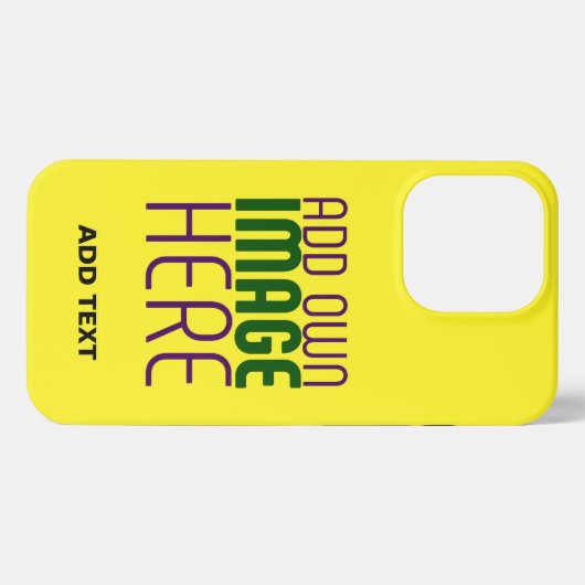 MODERN EDITABLE BRIGHT YELLOW IMAGE TEXT TEMPLATE iPhone HOESJE (Achterkant horizontaal)