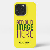 MODERN EDITABLE BRIGHT YELLOW IMAGE TEXT TEMPLATE iPhone HOESJE (Achterkant)