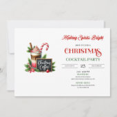 Modern editable Christmas cocktails party invite Kaart (Voorkant)