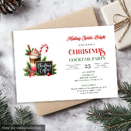 Modern editable Christmas cocktails party invite Kaart