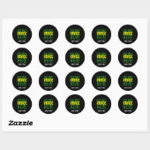 MODERN EDITABLE CUTE BLACK IMAGE TEXT TEMPLATE BAG RONDE STICKER (Vel)