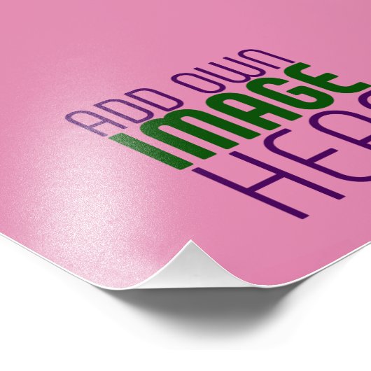 MODERN EDITABLE CUTE HOT PINK IMAGE TEXT TEMPLATE FOTO AFDRUK (Hoek)
