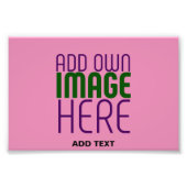 MODERN EDITABLE CUTE HOT PINK IMAGE TEXT TEMPLATE FOTO AFDRUK (Voorkant)