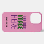 MODERN EDITABLE CUTE HOT PINK IMAGE TEXT TEMPLATE iPhone HOESJE (Achterkant horizontaal)