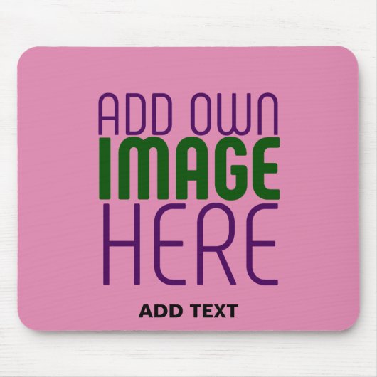MODERN EDITABLE CUTE HOT PINK IMAGE TEXT TEMPLATE MUISMAT (Voorkant)