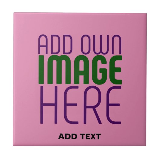  MODERN EDITABLE CUTE HOT PINK IMAGE TEXT TEMPLATE TEGELTJE (Voorkant)