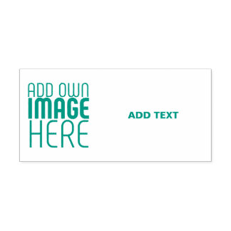 MODERN EDITABLE IMAGE TEXT TEMPLATE TEAL GREEN  ZELFINKTENDE STEMPEL