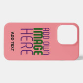 MODERN EDITABLE SALMON PINK IMAGE TEXT TEMPLATE iPhone HOESJE (Achterkant horizontaal)