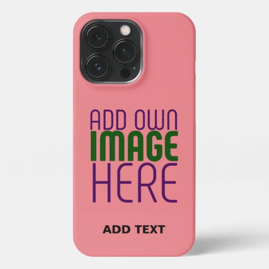 MODERN EDITABLE SALMON PINK IMAGE TEXT TEMPLATE iPhone HOESJE (Achterkant)