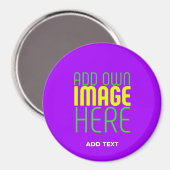 MODERN EDITABLE SIMPLE VIOLET IMAGE TEXT TEMPLATE MAGNEET (Voorkant / Achterkant)