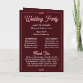 Modern Editable Wedding Order of Ceremony Programma (Achterkant)
