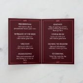 Modern Editable Wedding Order of Ceremony Programma (Binnen)