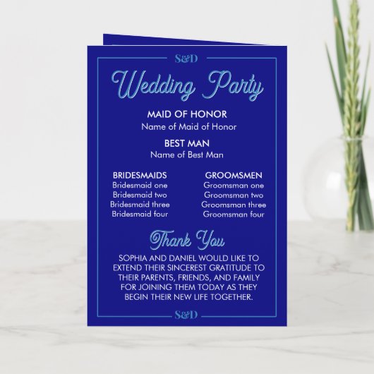 Modern Editable Wedding Order of Ceremony Programma (Achterkant)