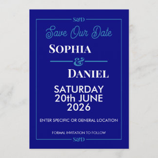 Modern Editable Wedding Save The Date Card Kaart
