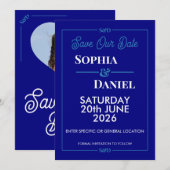 Modern Editable Wedding Save The Date Card Kaart (Voorkant / Achterkant)