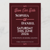 Modern Editable Wedding Save The Date Card Kaart (Voorkant)