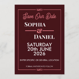 Modern Editable Wedding Save The Date Card Kaart