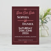 Modern Editable Wedding Save The Date Card Kaart (Staand voorkant)