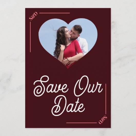 Modern Editable Wedding Save The Date Card Kaart (Achterkant)