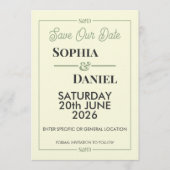 Modern Editable Wedding Save The Date Card Kaart (Voorkant)