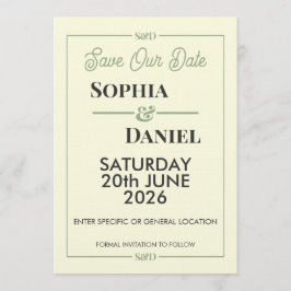 Modern Editable Wedding Save The Date Card Kaart