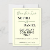Modern Editable Wedding Save The Date Card Magnetische Uitnodiging (Voorkant)