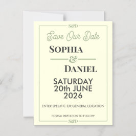 Modern Editable Wedding Save The Date Card Magnetische Uitnodiging