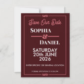 Modern Editable Wedding Save The Date Card Magnetische Uitnodiging (Voorkant)